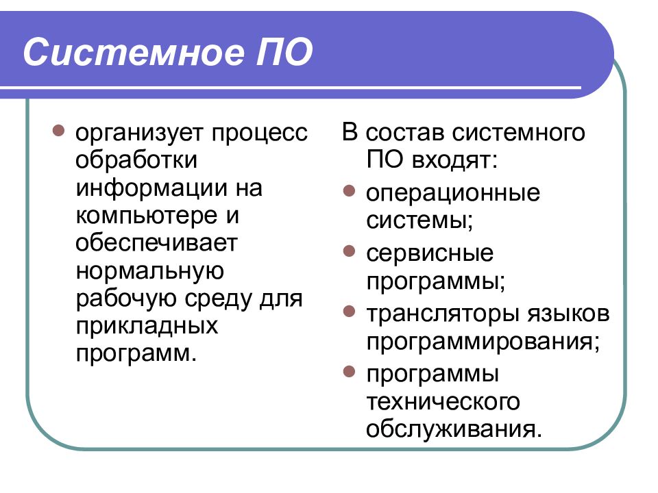 Программное обеспечение по системное по презентация