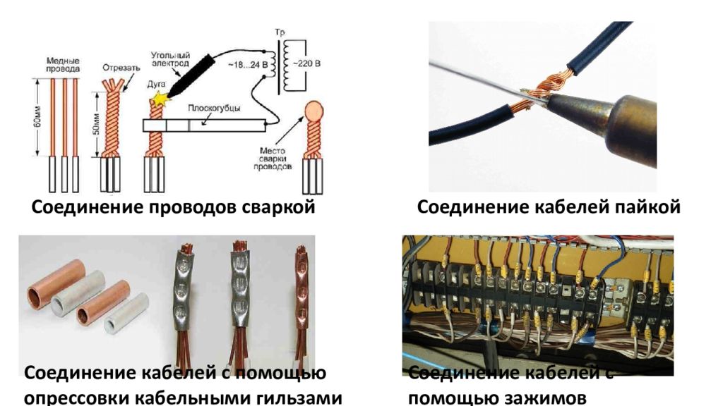 Какими способами допускается выполнять соединение сварочных проводов Соединение проводов 7 букв