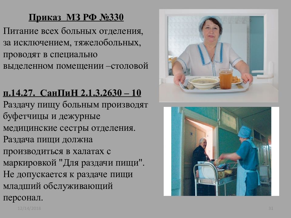 Функциональные обязанности дежурного врача по организации лечебного питания презентация